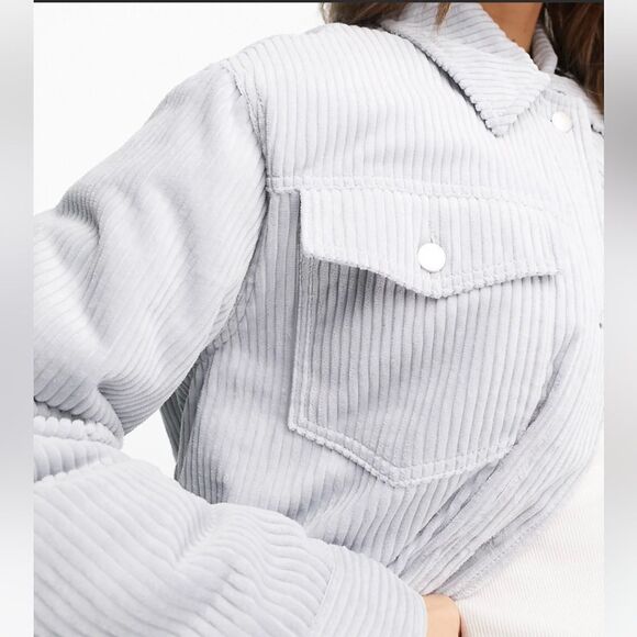 ASOS DESIGN jumbo cord padded jacket in blue‎ Size 8 NWT in packaging - Picture 3 of 6